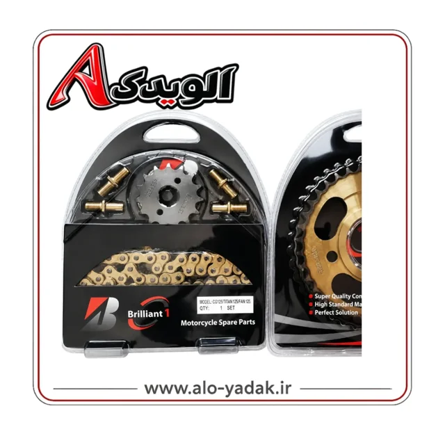 ست دنده زنجیرطلایی موتورسیکلت هوندا CG125